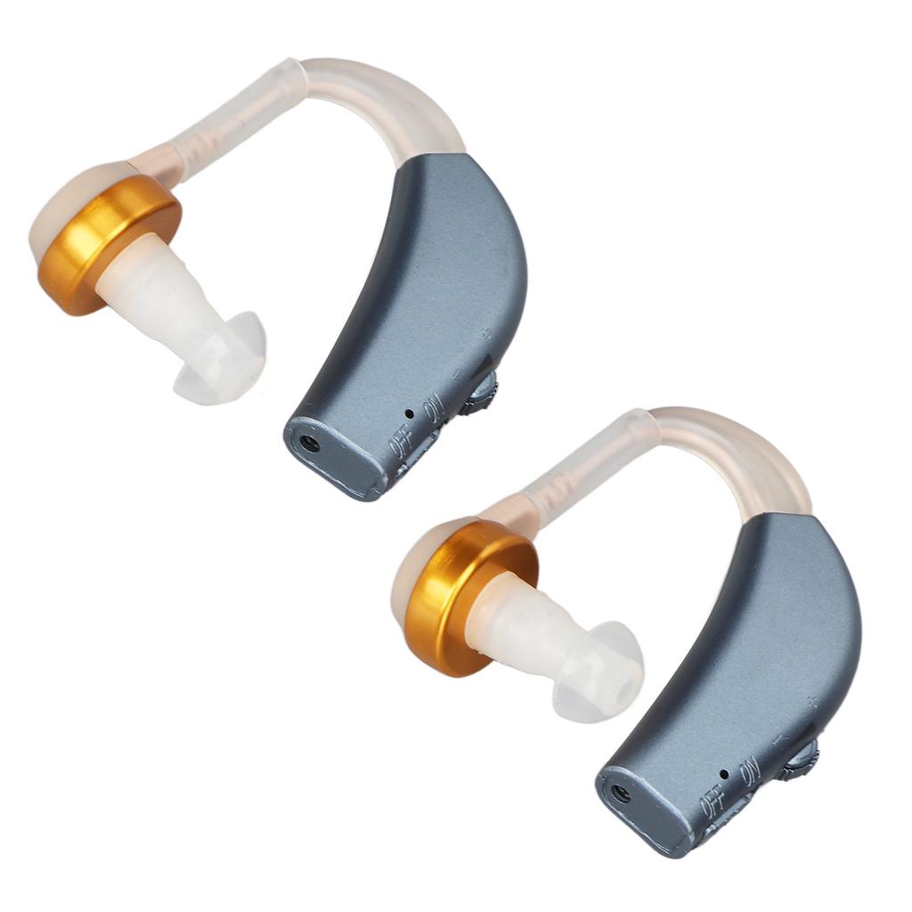1 Pair Rechargeable Sound Amplifier Silicone Ergonomic Sound Aid Low Noise Compact Light Ear Listening Device Blue