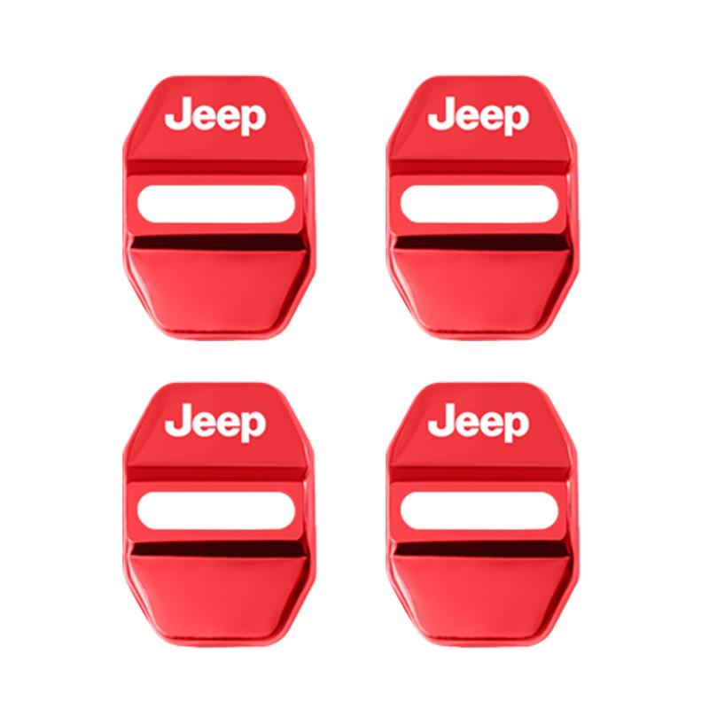 Sbfu3 4Pcs Stainless Car Door Lock Cover Steel Protection Stickers Accessories For Jeep Grand Wrangler JK Cherokee Liberty Gladiator C
