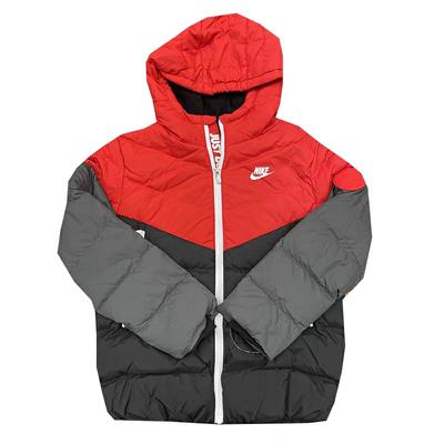 Youth Sports Casual Hooded Windproof Warm Jacket Kids Jackets Red Gray DO3687-010