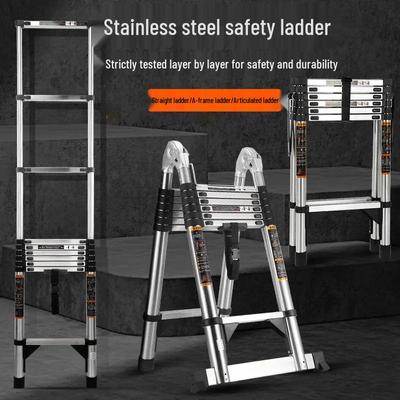 Multi-Function A-Frame Folding Ladder: Stainless Steel, Bamboo Joint, Telescopic, and Extension Options for Household and Engineering Use