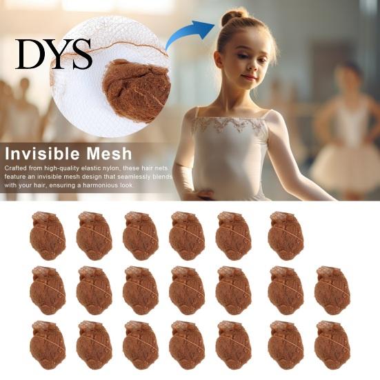 Bun Styling Hair Net 20Pcs Ballet Buns 5MM Invisible Breathable Stretchy Nylon Women Nurse Girls Stewardess Bank Staff Hairbun Elastic Edge Mesh Cover