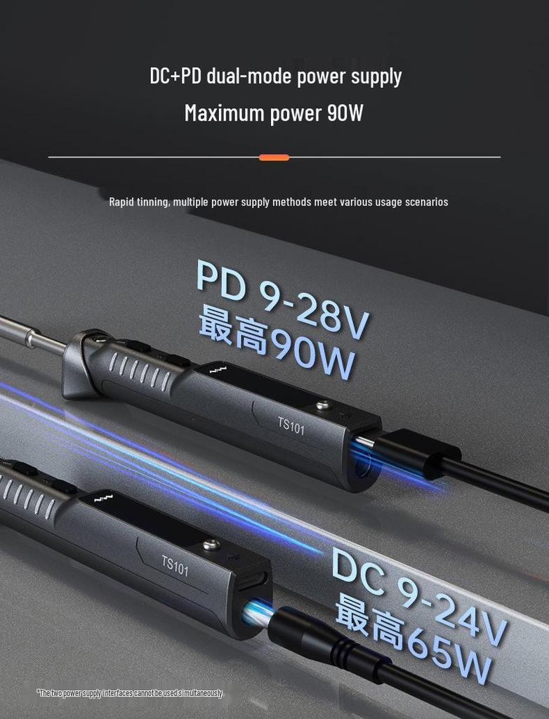 TS101 Starry Blue High-Power Smart Electric Soldering Iron - Portable One-Key Heat-Up Soldering Pen by Miniware