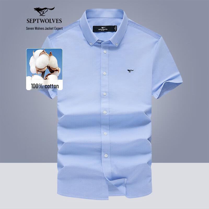 

Qipilang Men s Breathable Pure Cotton Short Sleeve Shirt 175/92A/XL