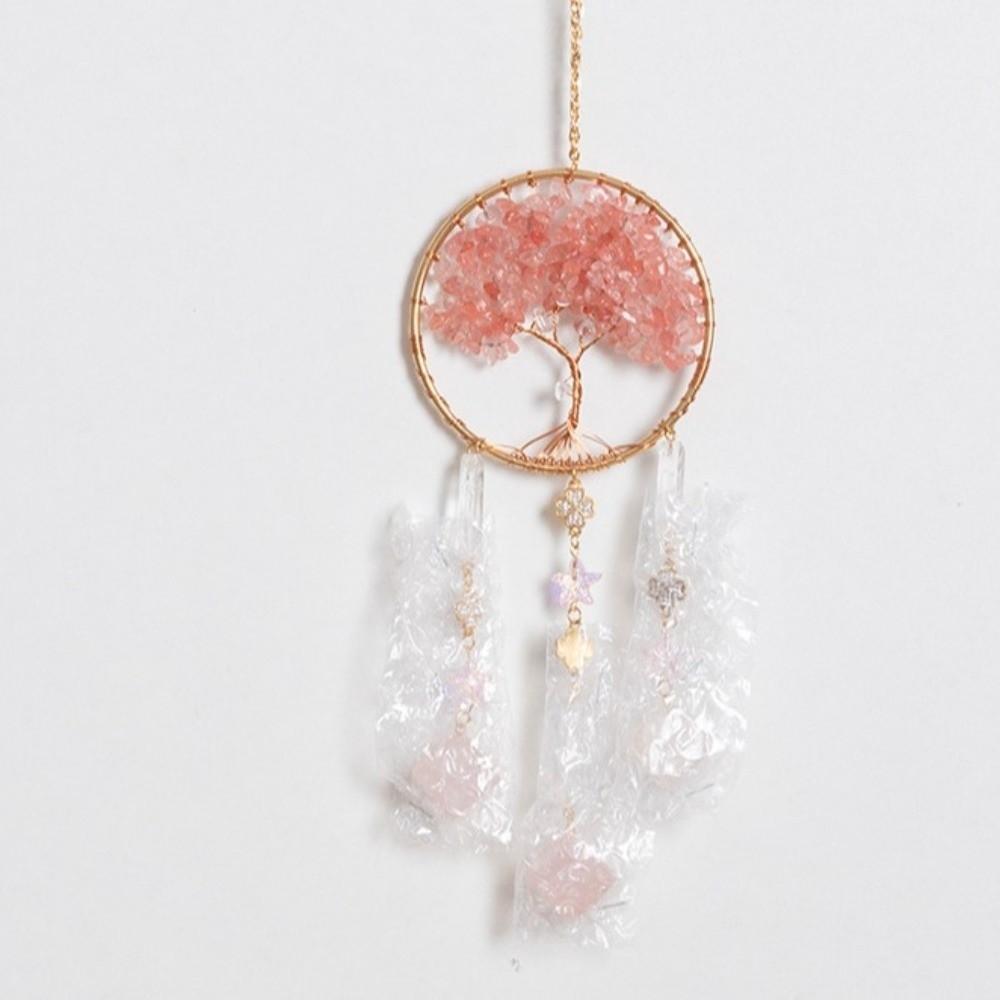 Boho Crystal Suncatcher Crystal Stone Rainbow Dreamcatcher Healing Dream Catcher Garden Decoration