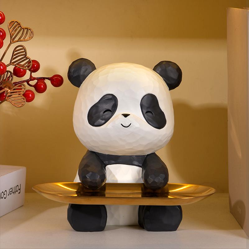 Panda Resin Ornaments - Luxury Key Holder for Porch, Living Room, or Desktop; Perfect Housewarming Gift