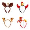 Cartoon New Year Headband Mascot Plush Horse Headband Sweet Horse Hair Hoop  Party Decoration