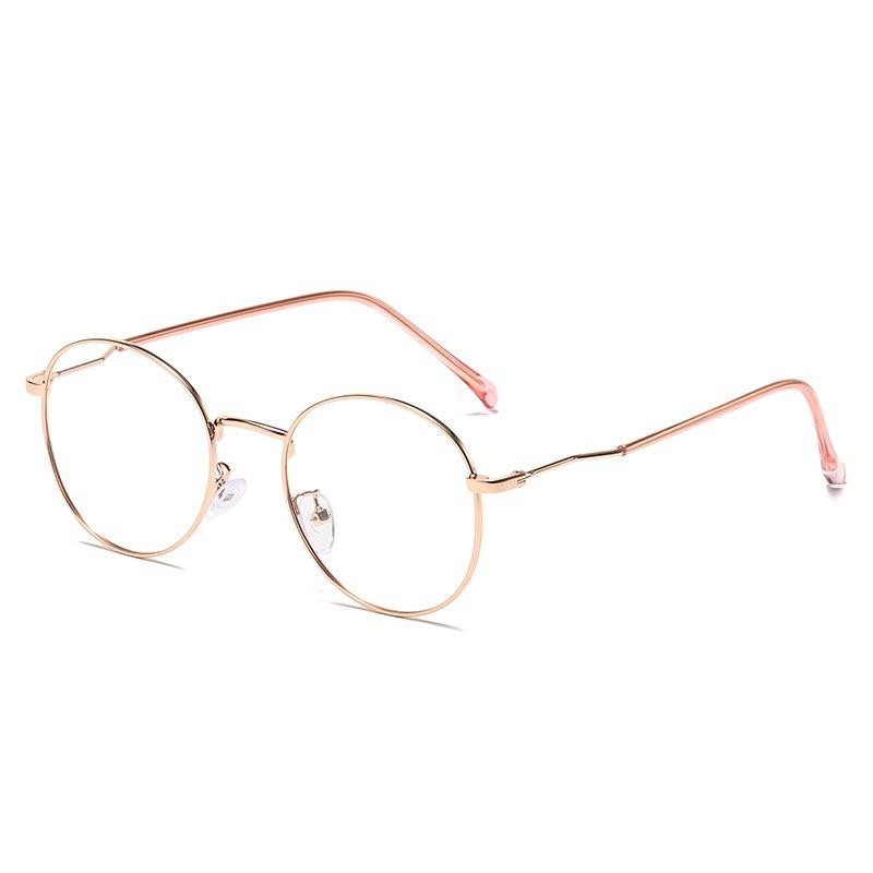 Korean Anti Radiation Eyeglasses Classical Metal Eyewear Round Fashion Retro Eyeglass for Men and Women Eyeglass Protection