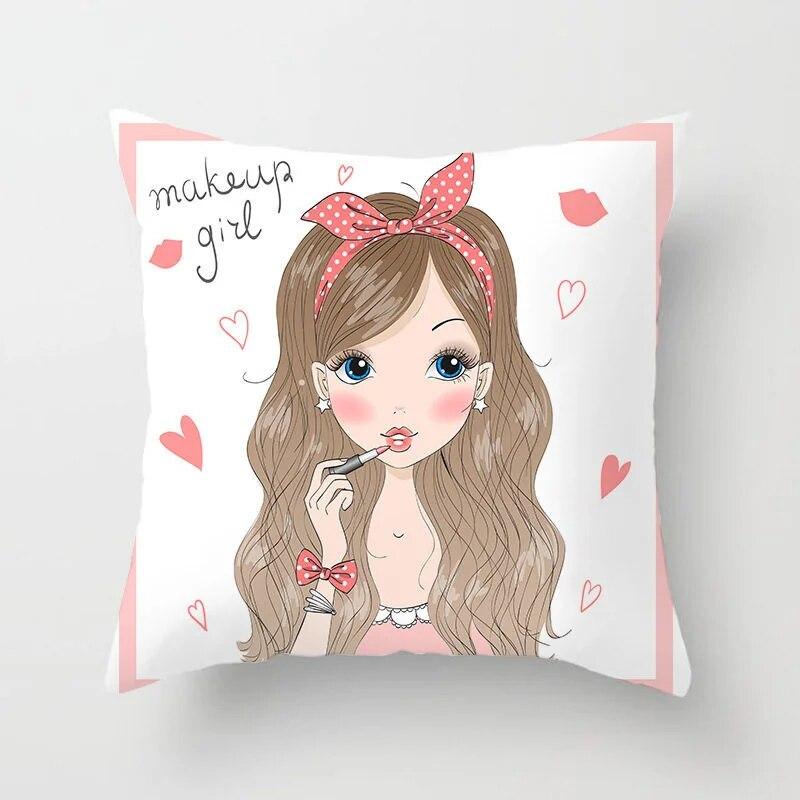Bedroom Living Room Sofa Bed Decorative Pillowcase Home Decor Cute Girl Princess Cushion Cover