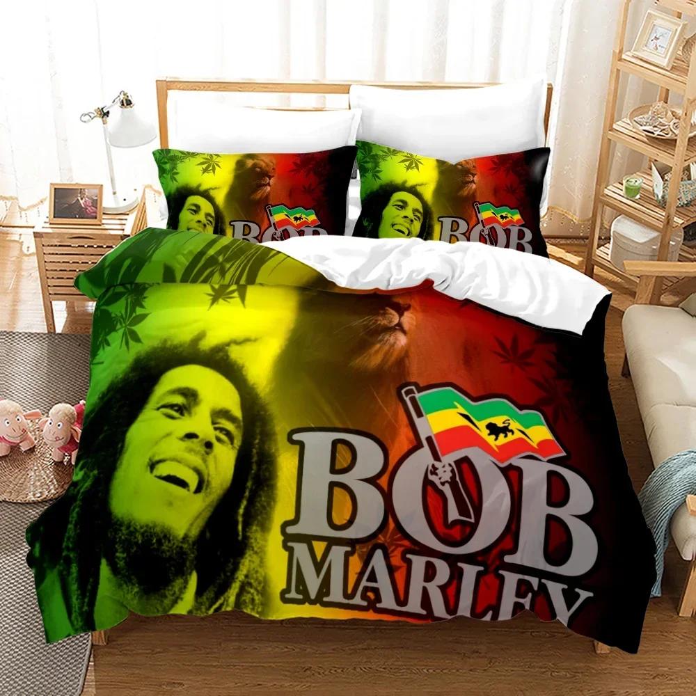 Luxury New 3D Print Bob Marley Singerbedding Set Duvet Cover Custom Bed Quilt Cover For Kids Boy Adults Bedclothes