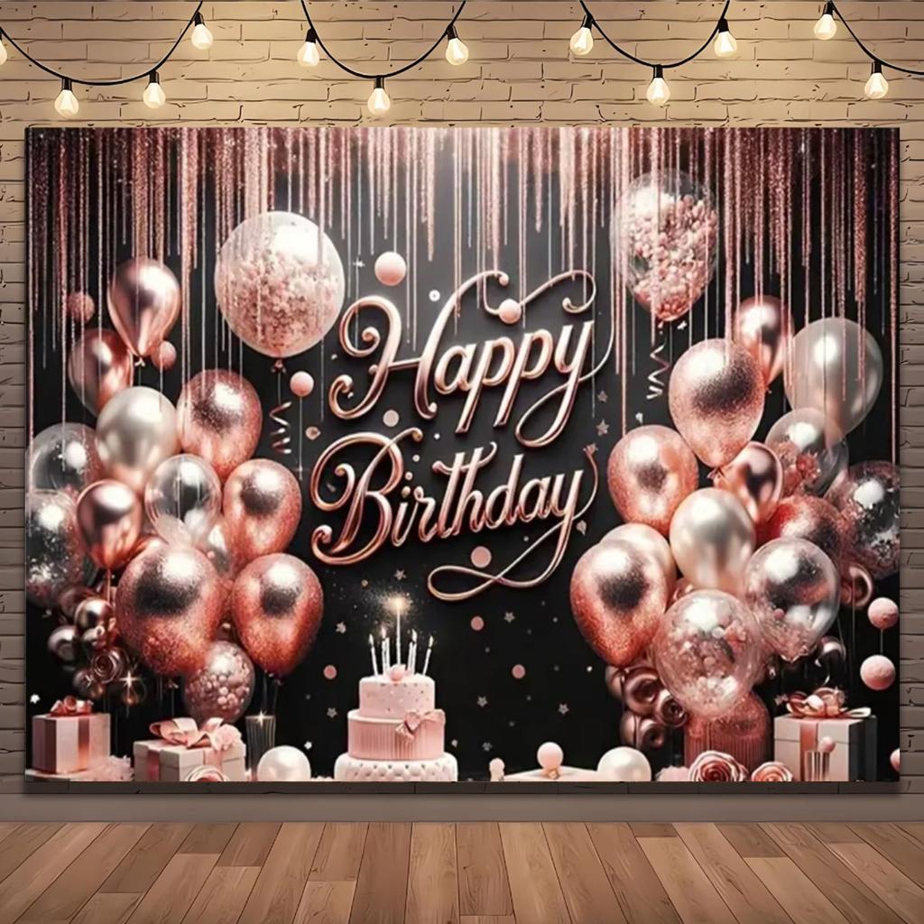 Gold Glitter Blue Birthday Party Background Balloon Star Stand Banner Poster Background  Theme Party Decoration Supplies Gi