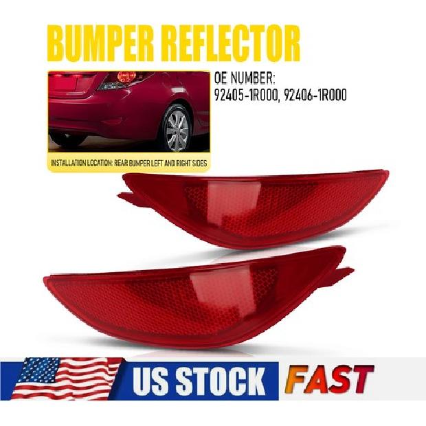 Fit Hyundai Accent 2012-2017 LED Rear Bumper Lamp Stop Reflector Brake Light