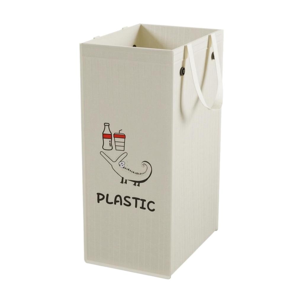 Rectangular Material Recycling Bin with Carry Handle Lightweight for Kitchen