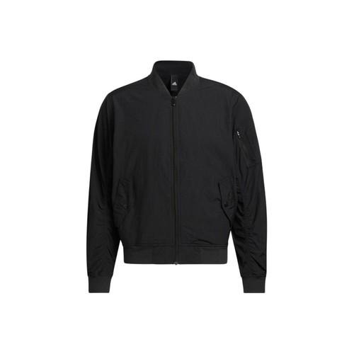 adidas Solid Color Pilot Zip-Up Long Sleeve Jacket for Men, Black M чёрный
