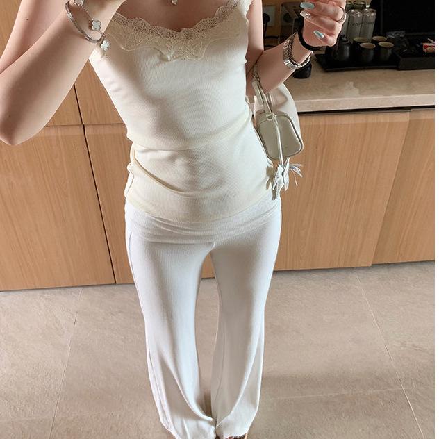 Xzichic Women s Multi-Color High Waist Knit Floor-Length Flare Pants - 2026 Style M