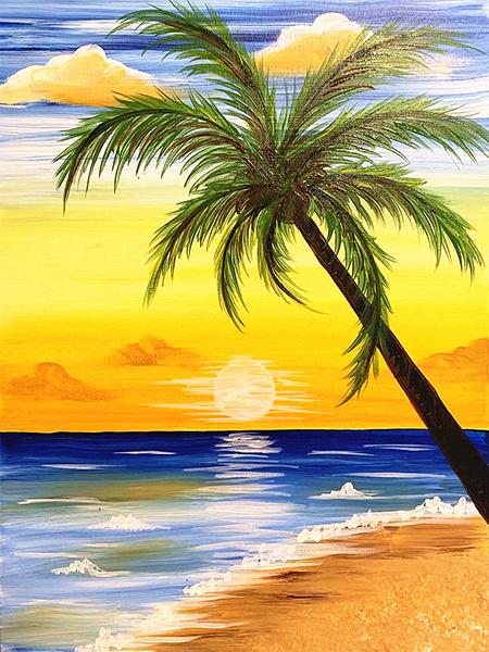 Diy 5d Full Diamond Painting Scenery Embroidery Square Round Drill Sunset Seaside Coconut Tree Mosaic Furniture Decoration Hobby