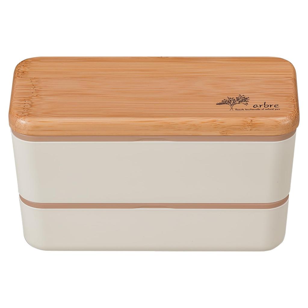 Masakazu ARBRE Bamboo Rectangular Nest 27268 Lunch, White, Size Approx. W7.7 D16.5 H9.5