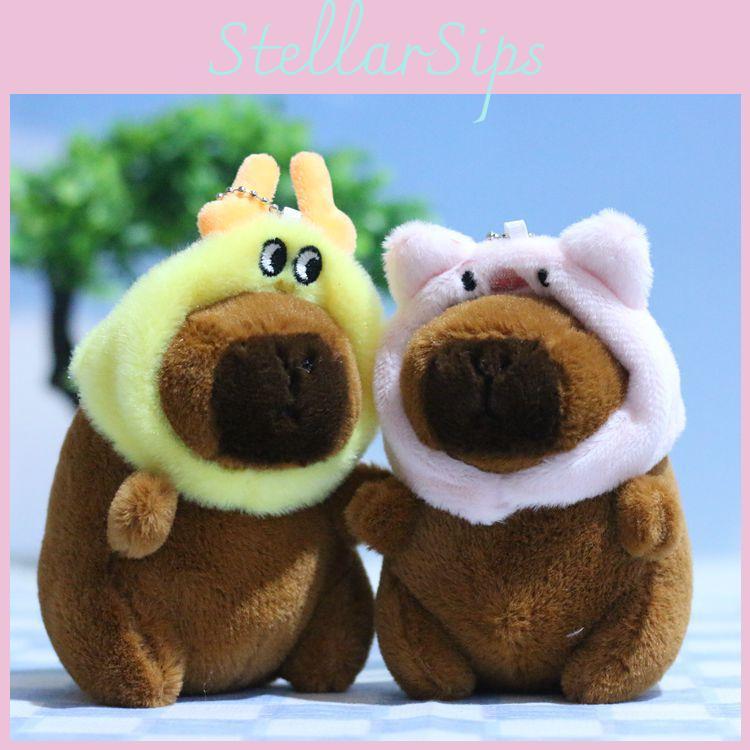 Cute Plush Capybara Keychain Doll Accessory Adorable Soft Toy For Bags