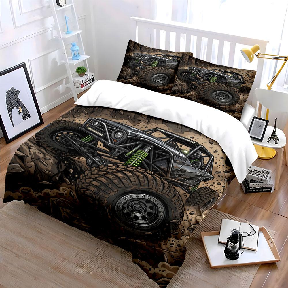 Rock Crawler Conquering Rugged Terrain Print Bedding Set 1 Duvet Cover 2 Pillowcases for Adult and Children Luxury Gift