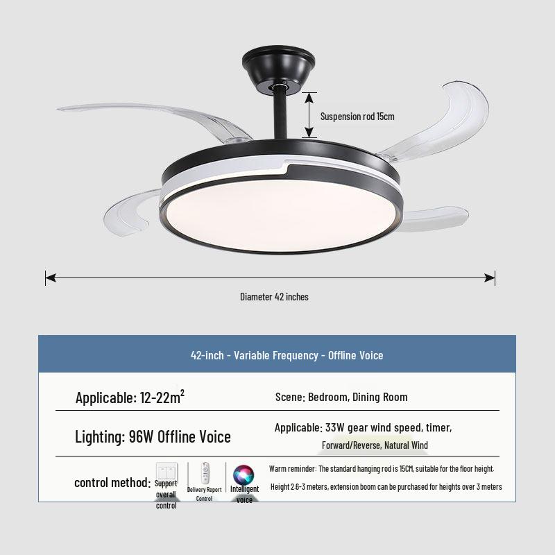 2026 New Model Flush Mount Ceiling Fan with Integrated Light for Living, Dining & Bedroom