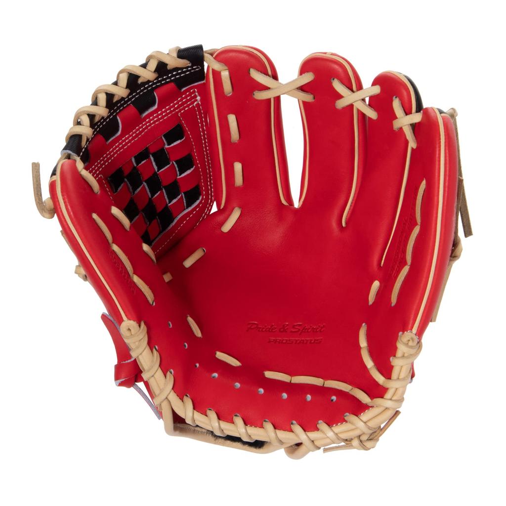 ZETT Pro Status Sosuke Genda Soft Baseball Second Red x Black Size 4 Glove, Base/Shortstop, Right-Handed Throw, (6419), (BRGB32250)