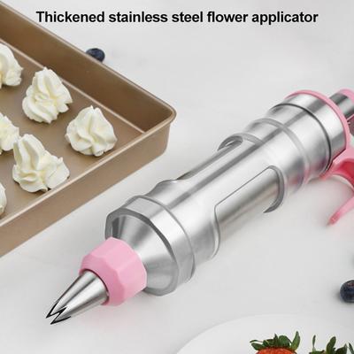 13Pcs Stainless Steel Cake Decorating Kit Cookie Maker Machine Cookie Press Reusable Frosting Piping Kit for Cakes Cupcakes Cookies