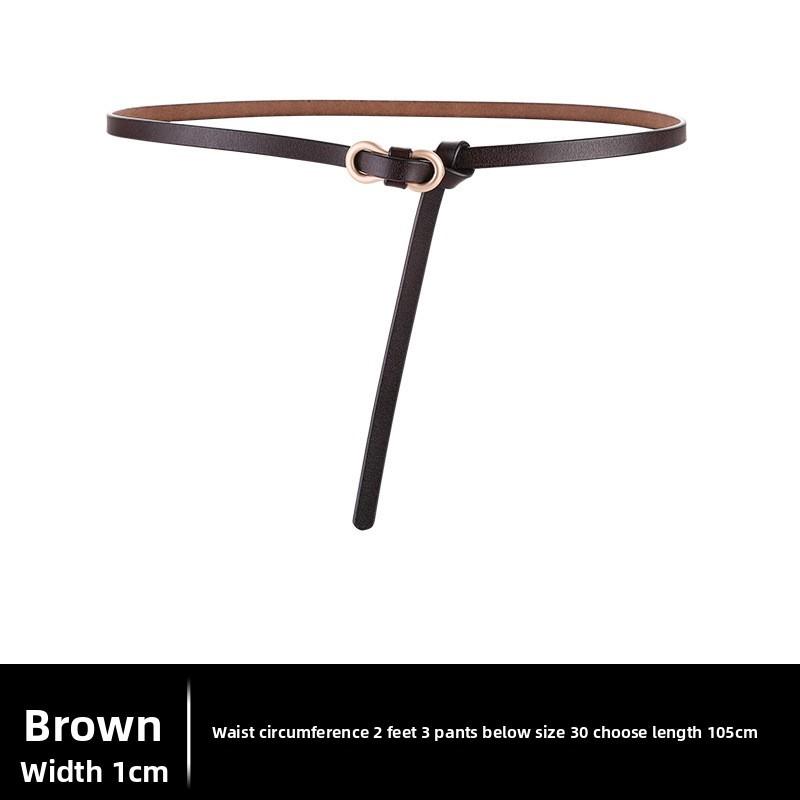 Leather Skinny Waist Belt With Metal Clasp For Fashion Dresses And Jackets