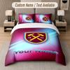 Maßgeschneidertes Bettwäsche-Set West Ham United FC Muster, Druck Name Text 1 Bettbezug plus 2 Kissenbezüge Heimtextilien