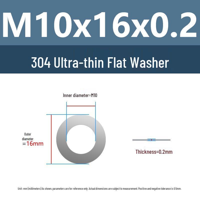 Yigu 304 Stainless Steel Flat Washer Shim Ring (Sizes M3, M4, M5, M8)