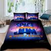 Ensemble couette et taie d'oreiller classique sur le thème du film de science-fiction Space Jam, imprimé en 3D, ensemble de literie pour enfants, décoration de chambre peut être personnalisé