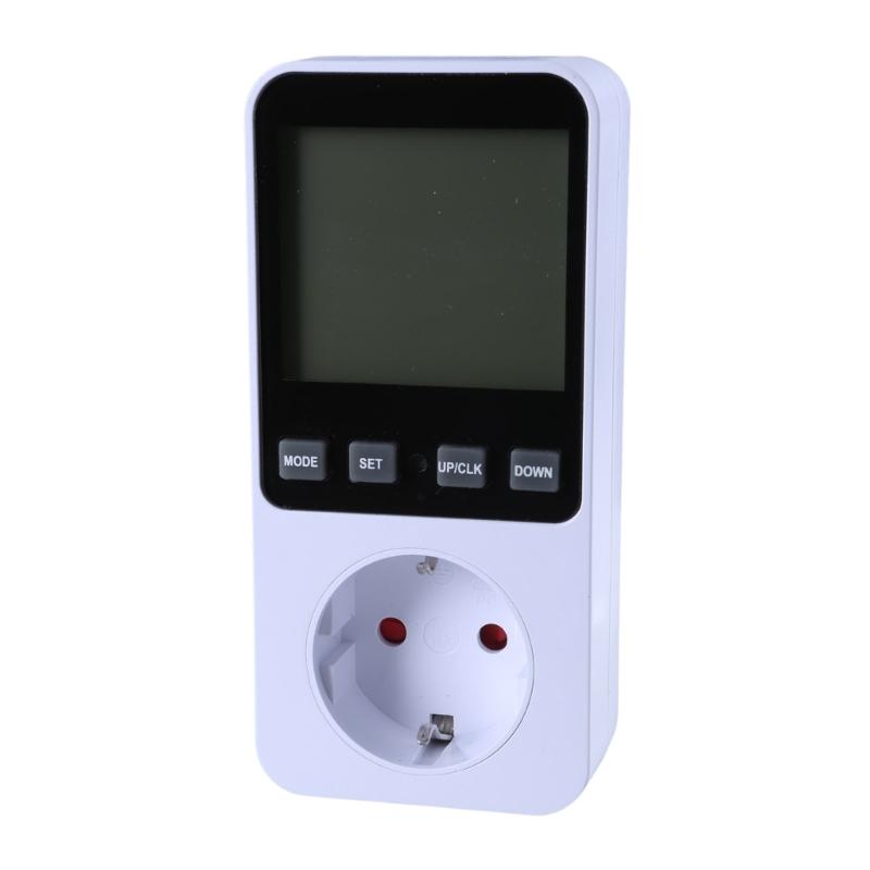 Electricity Usage Monitors Plugs Power Watt Voltages Meter with Digital LCD, Overloads Protections for Energy Saving