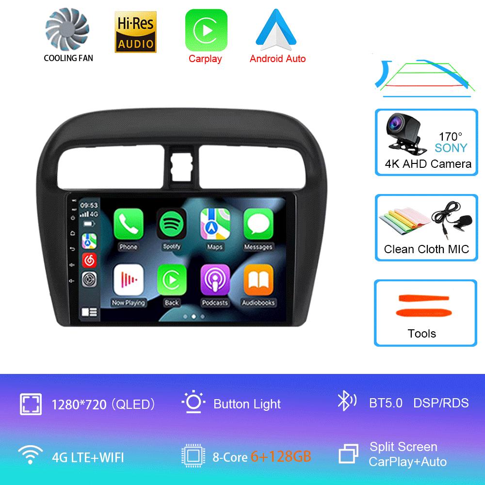 Android14 Car Radio For Mitsubishi Mirage Attrage 2012 - 2018 Multimedia Video Player Stereo GPS Navigation 5G WIFI DSP Carplay
