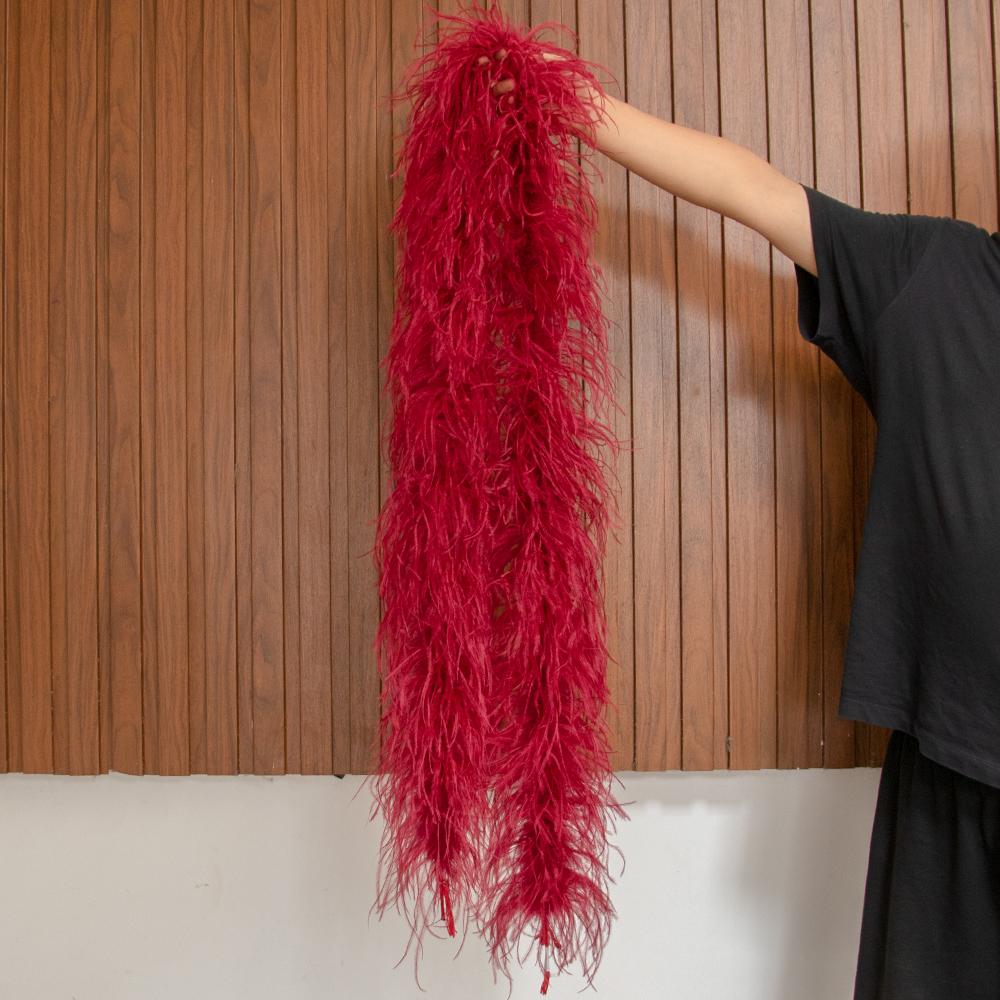 DIY Natural Ostrich feather boa 1 to 30Ply Fluffy Black Ostrich plumas Decoration Shawl Trims Costume Clothing Sewing Accessory