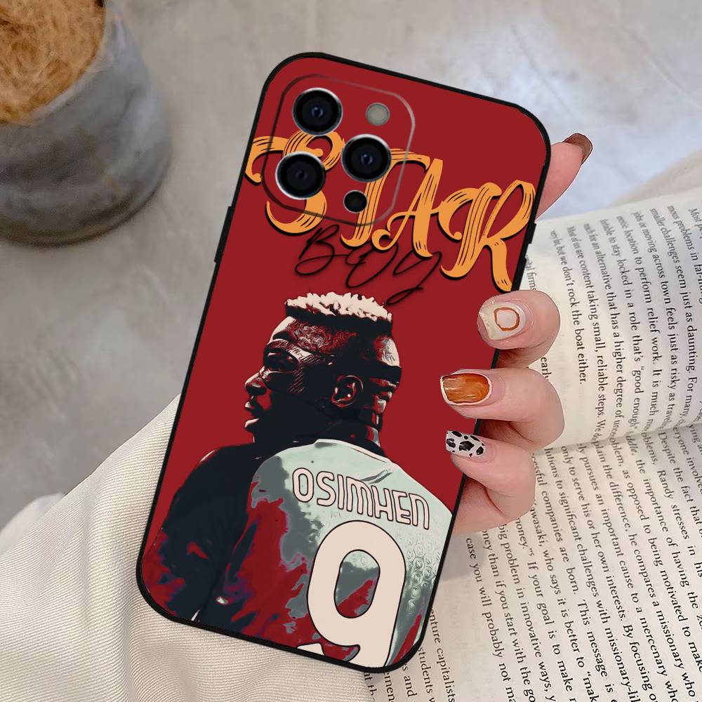 

Football V-Victor O-Osimhen Phone Case For iPhone 17,16,15,14,13,12,11 Plus,Pro Max,XS,Soft Silicone Black Cover iPhone16
