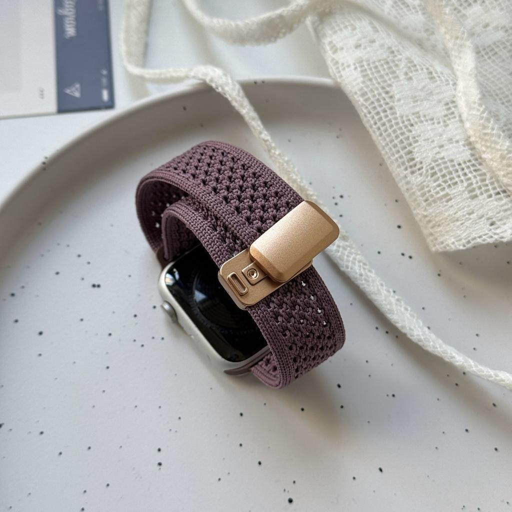 Watch Strap for Apple Watch 10 Ultra-Double Loop Woven Breathable Nylon Watch Band Magnetic Buckle for iWatch 10/9/8/7/6/5/4/3/2/1/SE/Ultra2 49mm 45mm