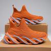 Men's Slip-on Sneakers Breathable Knit Athletic Shoes Hollow-out Cushioned Sole Fashionable Footwear for Training