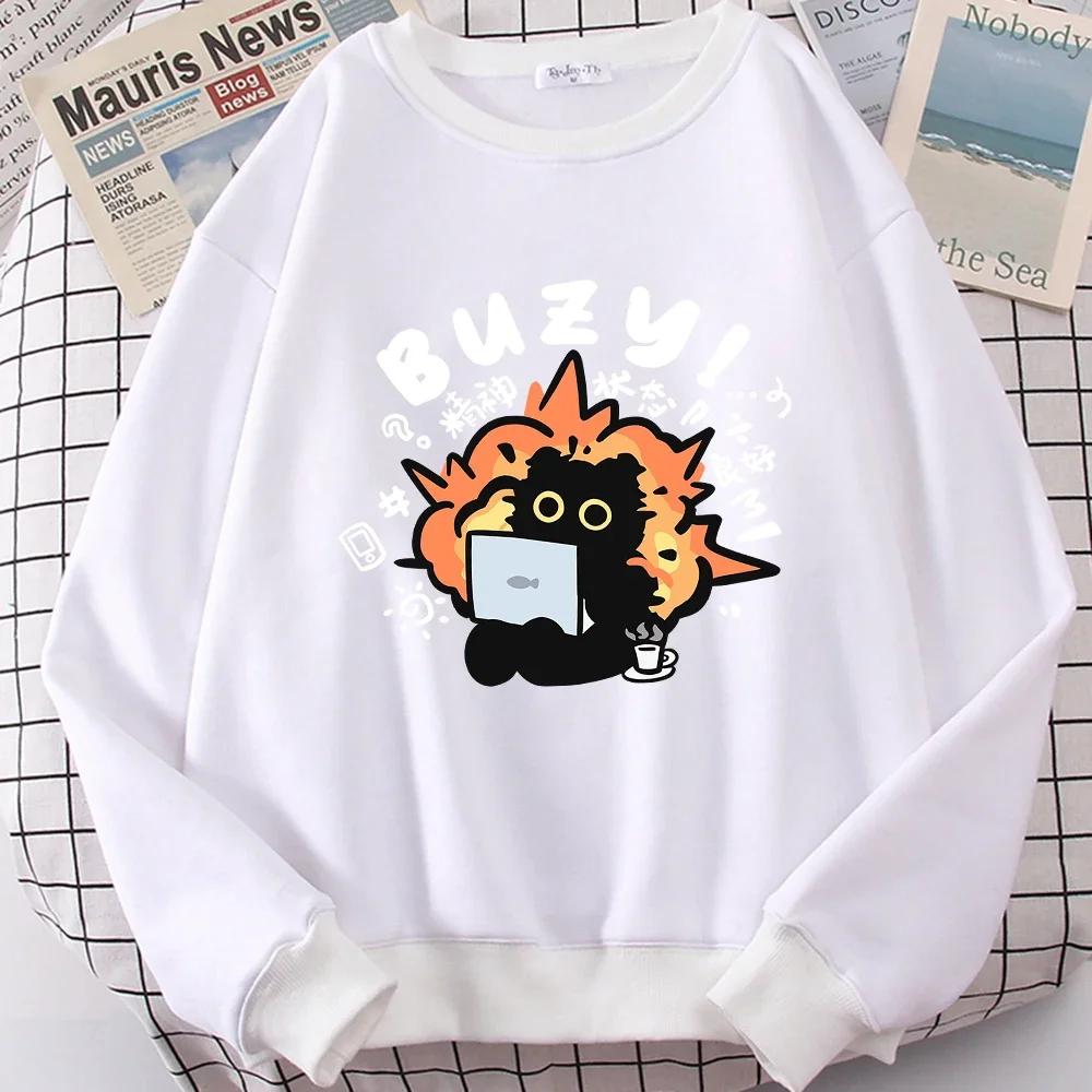 

Stable State Fun Cat Cute Print Cartoons Hoodie Men Women Fashion Casual Clothes Comfortable Autumn Sweatshirt Hoody XL