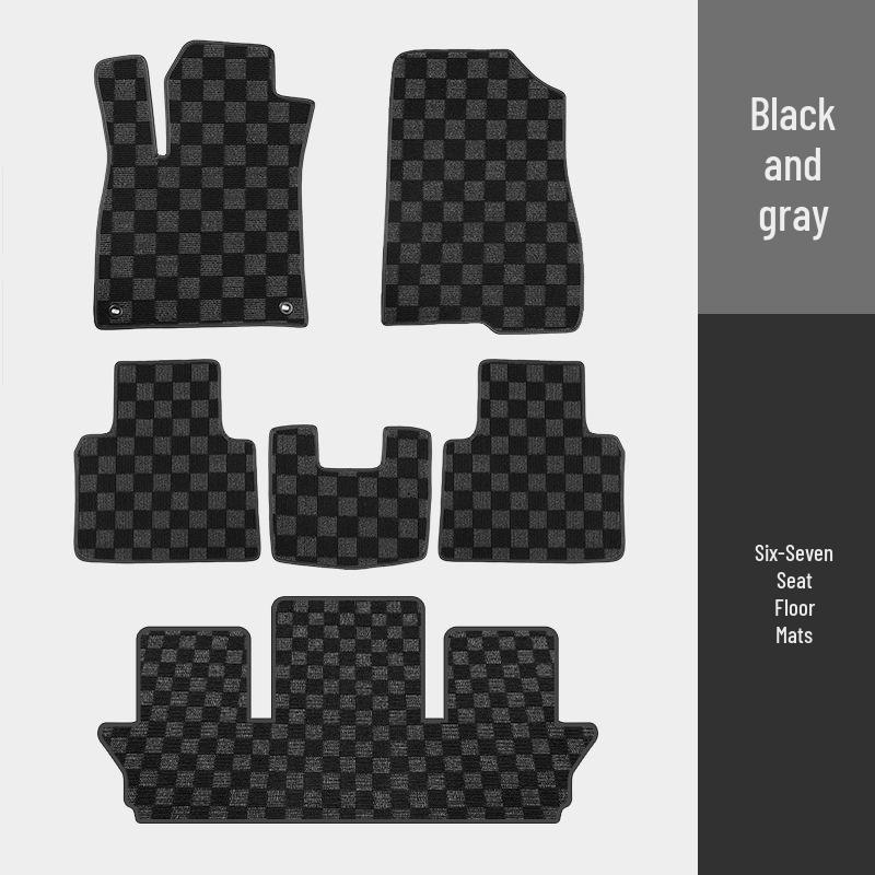 Car Floor Mats for Emgrand Models: GL, Xingrui, Bo Pro, Rui, Bin Yue, Vision X6, X3, Emgrand GS - Plaid Carpet Design