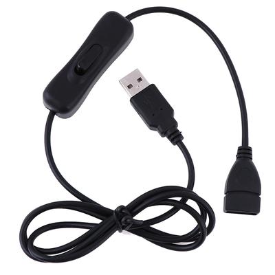 USB Cable Male To Female Switch ON OFF Cable Toggle LED Lamp Power 1M Line Black Electronics Date Converting
