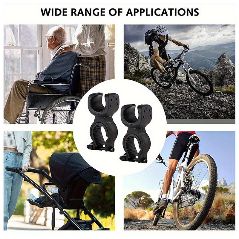 Heavy-Duty Wheelchair Crutch Holder 360° Rotating Crutch and Cane Holder with Quick-Release Lock