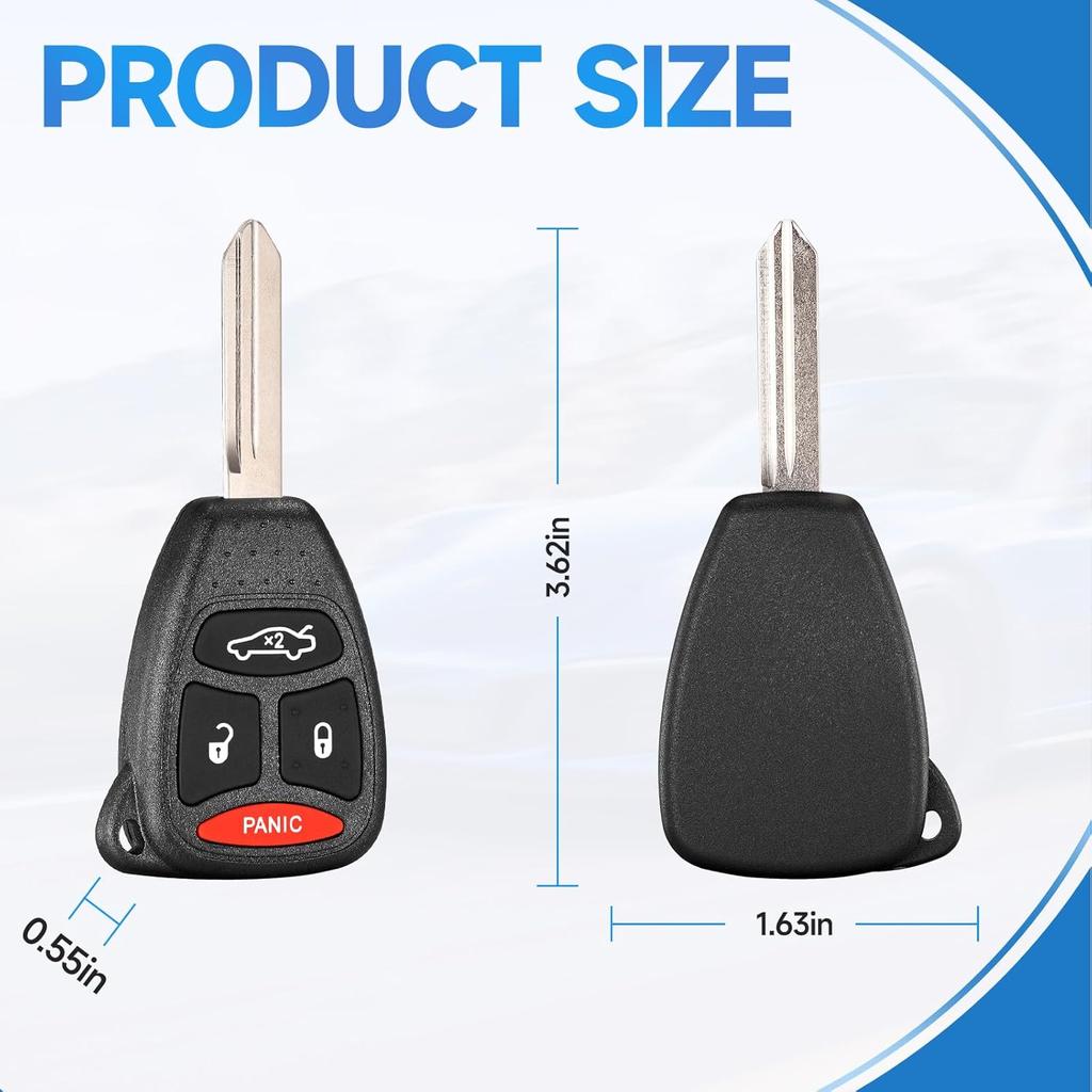 Key Fob Replacement Fits for Chrysler 300 Magnum 2005 2006 2007 Aspen 2005-2009 Charger 2006-2007 Durango 2006-2009 Jeep Commander 2006-2007 Grand