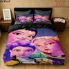 Kpop Demon Hunters Pattern Bedding Quilt Set Quilt Cover Pillowcase Home Birthday Gift(1 * duvet cover + 2 * pillowcase, without core)