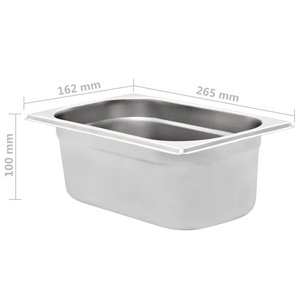 Gastronorm Containers 8 Pcs GN 1 4 100 Mm Stainless Steel