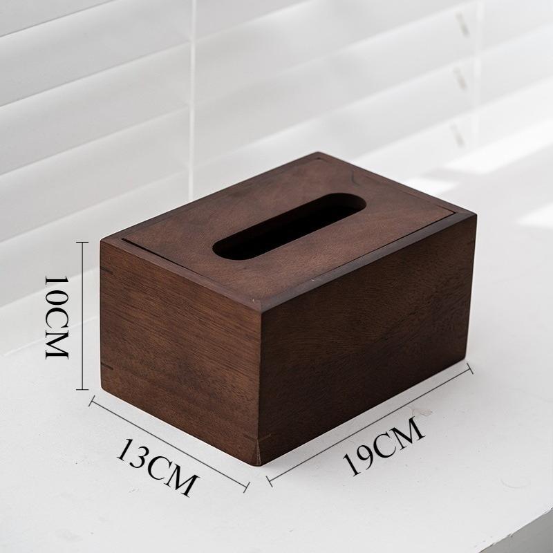 Walnut Wood Tissue Box Elegant Luxury Creative Tissue Case Rectangular Aesthetic Napkin Box Home Dining Table Storage Boxes