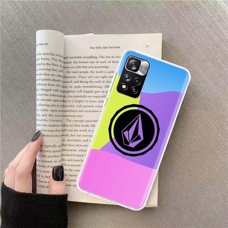 

Volcom Logo Phone Case For Redmi Note 13 12 Pro Plus 14 15 Pro 5G 11 11T 11E 11S 10 Pro 10S 9 9S Cover Cell Clear TPU Capa Cases Redmi Note 11E Pro