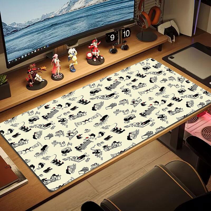 Penguin Adventure Large Size Mouse Pad Large Gaming Table Cushion Nonslip Laptop Tablet Big Mousepad Xxl Mat Mini Pc Playmat With Lock Edge