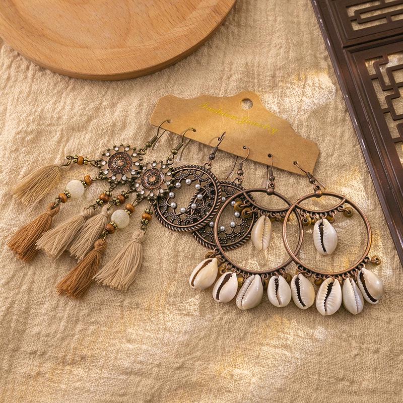 Böhmisches Quasten-Ohrring-Set: Retro, Vielseitig & Elegant.