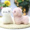 Fluffy Plush Alpaca Keychain with Vibrant Colorful Bells Cute Charm for Backpack Car Key Pendant