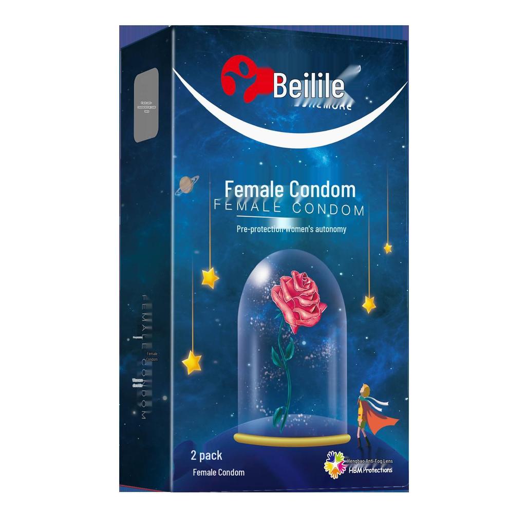 Beilile Ultra-Thin Luminous Vibrating Condoms with Textured G-Spot Design