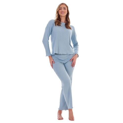 Keanu Damen/Damen Waffel Lang Pyjama Set