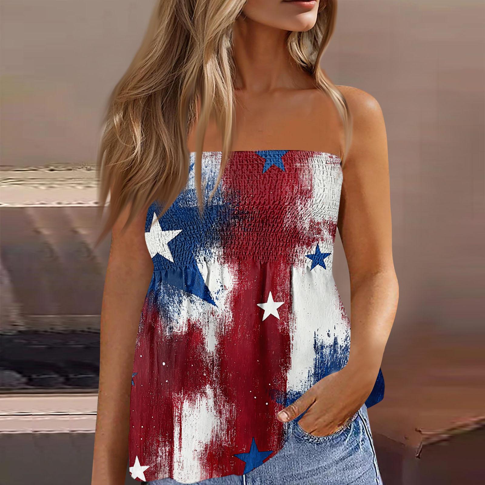 

Womens Spring Tops Strapless Printed Summer Shirts for Women Casual Loose Fit Womens Summer Shirts for Daily Wear XL винний